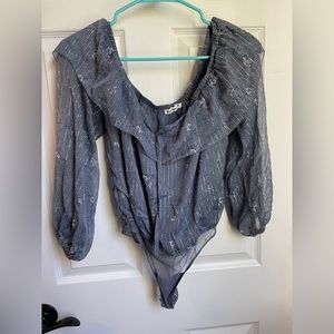 Abercrombie & Fitch | Medium | Blue Off-The-Shoulder Bodysuit